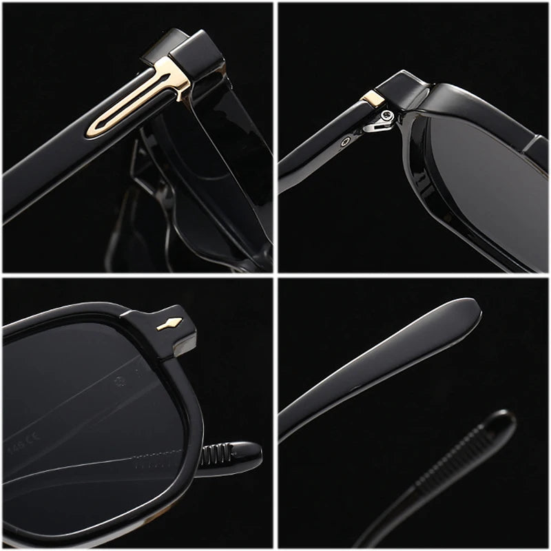 Retro Double Bridges Men Square Sunglasses