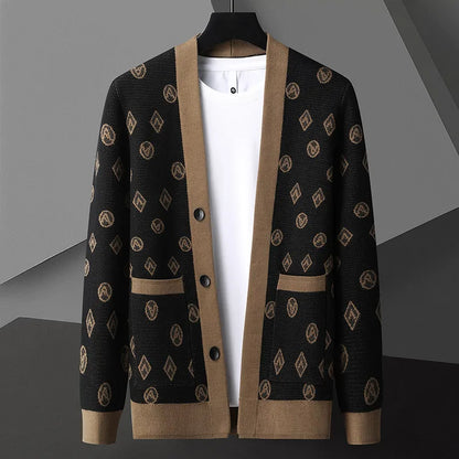 Jacquard Knitted Cardigan